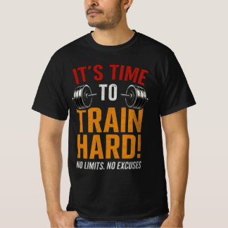 限界なきトレーニングの時 | ノー・リミッツ・ジム・マッスル Tシャツ