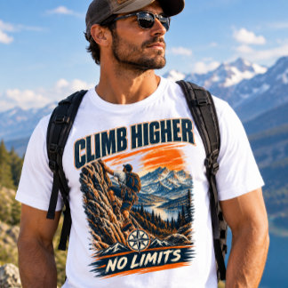 限界なき挑戦 – CLIMB HIGHER トライブレンドTシャツ