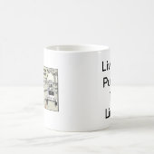 限界のマグを押す生きている生命 コーヒーマグカップ (中央)