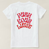 限界を押しやる気を起こさせる込む – Tシャツ (デザイン裏面)