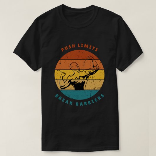 限界を押し広げるジムデザイン Tシャツ (デザイン正面)