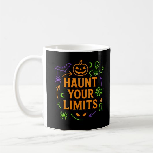 限界を脅かせ ネオン ハロウィン コーヒーマグカップ (左)