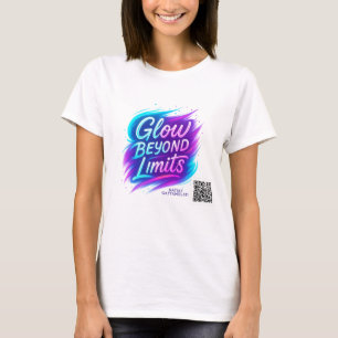 限界を超えて輝く ネオンやる気を起こさせる引用文デシグ Tシャツ