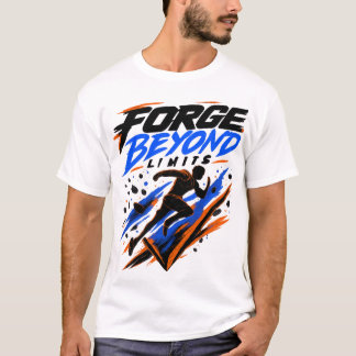 限界を超えて鍛えろ | ランナーのモチベーショングラフィック Tシャツ