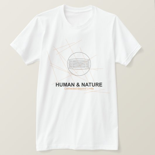限界を超えて ― 人間、都市、自然のつながり Tシャツ (デザイン正面)