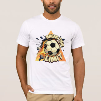 限界を超える サッカー ボール 炎 ゴール スポーツ モチベーション Tシャツ