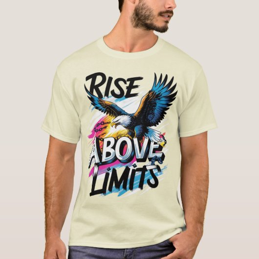 限界を超えろ | 堂々たる鷲のモチベーション Tシャツ (正面)