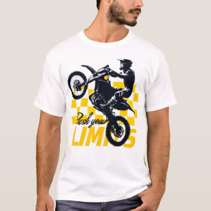 限界を黄色いモト市松模様にクロスパワーで Tシャツ