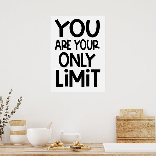 限界引用文ホワイトおやる気を起こさせる客様 ポスター (キッチン)