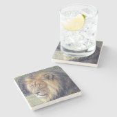 "陛下"のライオンの石造りのコースター ストーンコースター (横)