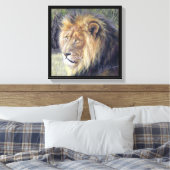 「陛下」 14" x 14"キャンバスのライオンのプリント キャンバスプリント (インサイチュ (寝室))