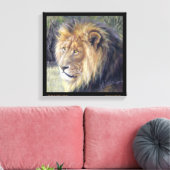 「陛下」 14" x 14"キャンバスのライオンのプリント キャンバスプリント (インサイチュ (リビング))