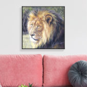 「陛下」 14" x 14"キャンバスのライオンのプリント キャンバスプリント (インサイチュ (リビング))