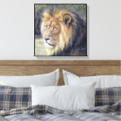 「陛下」 14" x 14"キャンバスのライオンのプリント キャンバスプリント (インサイチュ (寝室))