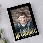 院生モダンシンプル金ゴールドスタイリッシュタイポグラフィ 招待状