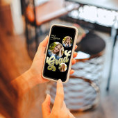 院生モダンスタイリッシュレトロ金ゴールド写真コラージュ 招待状