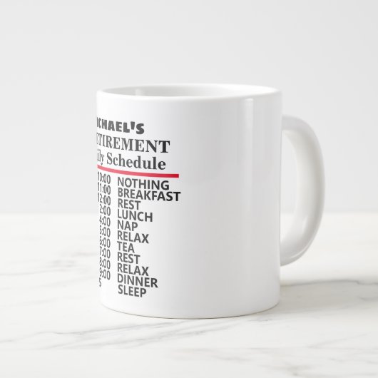 除おもしろい定日予定表 ジャンボコーヒーマグカップ (正面右)