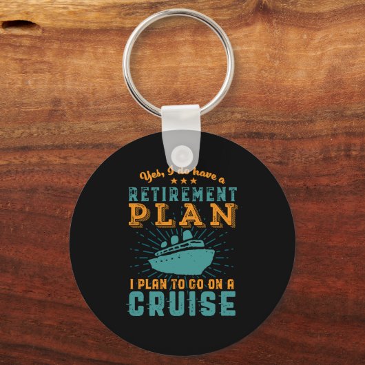 除おもしろい退職した外計画クルーズバケーション キーホルダー (正面)