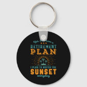 除おもしろい退職した外計画サマービーチ休日 キーホルダー (正面)