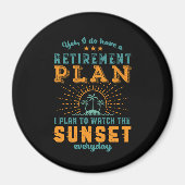 除おもしろい退職した外計画サマービーチ休日 マグネット (正面)