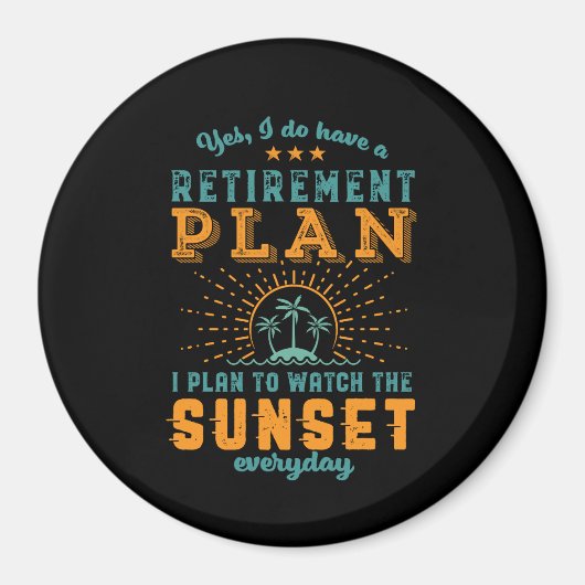 除おもしろい退職した外計画サマービーチ休日 マグネット (正面)