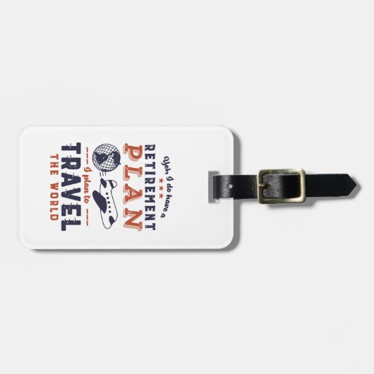 除おもしろい退職した外計画旅行アドベンチャー ラゲッジタグ (正面横)