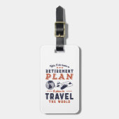 除おもしろい退職した外計画旅行アドベンチャー ラゲッジタグ (正面縦)