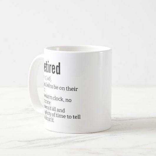 除おもしろい退職した外GAGの定義ギフト コーヒーマグカップ (正面左)