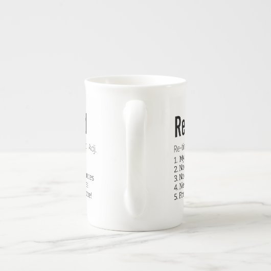 除おもしろい退職した外GAGの定義ギフト ボーンチャイナマグカップ (裏面)