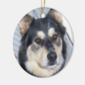 除かれる雪およびクリスマスおよびデボンの射撃、発砲銃のそり セラミックオーナメント (左)