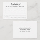 除エレガント外バケット一覧アイディアGuest Book アドバイスカード (正面/裏面)