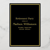 除エレガント・パーティー・ブラック・実在金ゴールド     箔招待状 (裏面)