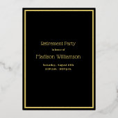 除エレガント・パーティー・ブラック・実在金ゴールド     箔招待状 (裏面)