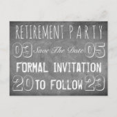 除カスタム職パーティー日付を保存するChalkboard 案内ポストカード (正面)