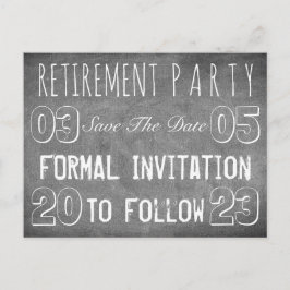 除カスタム職パーティー日付を保存するChalkboard 案内ポストカード