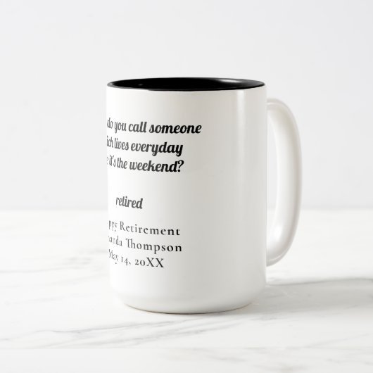 除パーソナライズされたおもしろい定贈与 ツートーンマグカップ (正面右)