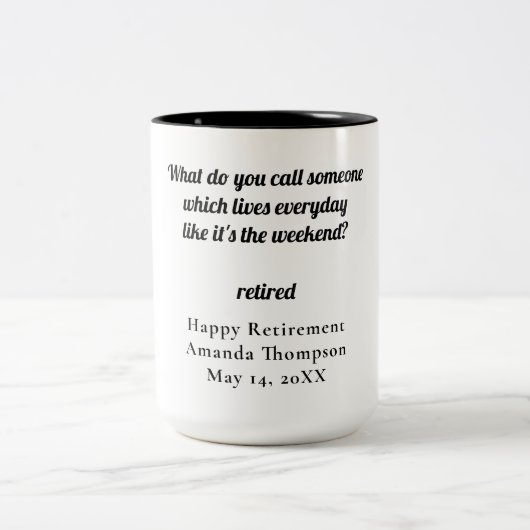 除パーソナライズされたおもしろい定贈与 ツートーンマグカップ (中央)