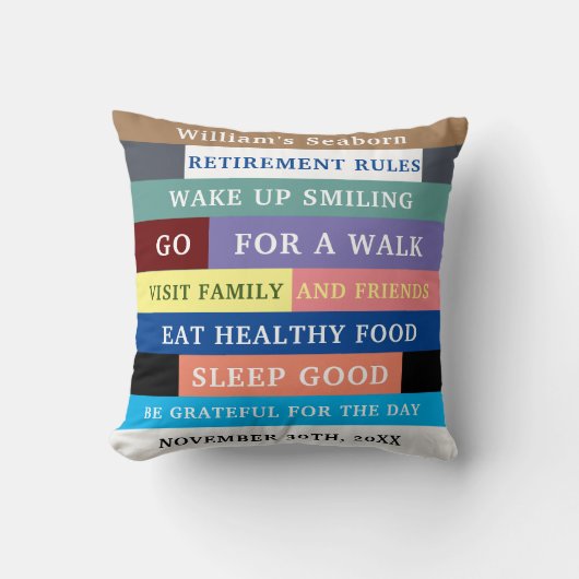 除パーソナライズされたおもしろい職ルールのユーモア クッション (正面)