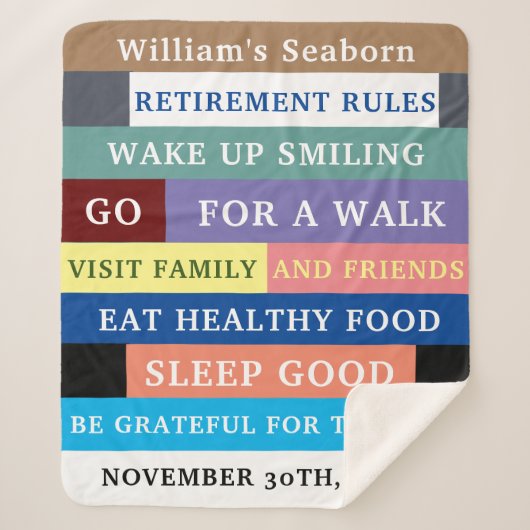 除パーソナライズされたおもしろい職ルールのユーモア シェルパブランケット (正面)