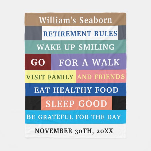 除パーソナライズされたおもしろい職ルールのユーモア フリースブランケット (正面)