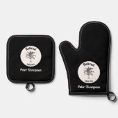 除パーソナライズされたユニーク定贈与 鍋つかみ&鍋敷きセット (正面)