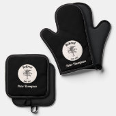 除パーソナライズされたユニーク定贈与 鍋つかみ&鍋敷きセット (正面/裏面)