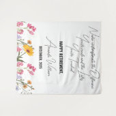 除パーソナライズされた去毛布の花カスタム贈り物 タペストリー (正面(横))