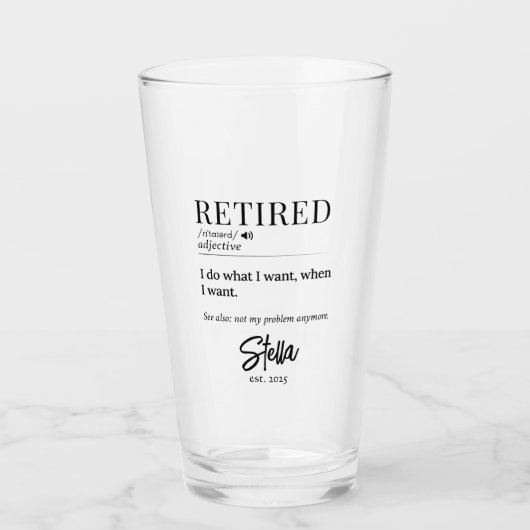 除パーソナライズされた外ギフト – 定退職した義 タンブラーグラス (正面)