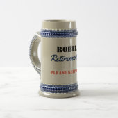 除パーソナライズされた定額のおもしろい標題 ビールジョッキ (正面左)