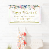 除モダン外スクリプエレガントト金ゴールドフローラ 横断幕 (インサイチュ)