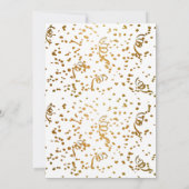 除モダン外パーティー金ゴールドブラックバルーンAnnun 招待状 (裏面)