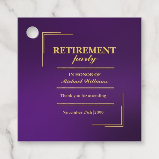 除企業の外エレガント紫金ゴールド フェイバータグ (正面)