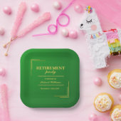 除企業の外エレガント緑金ゴールド ペーパープレート (パーティー)