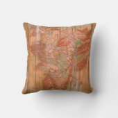 除去されたモダン背景のオレンジ色のフローラプリント クッション (裏面)